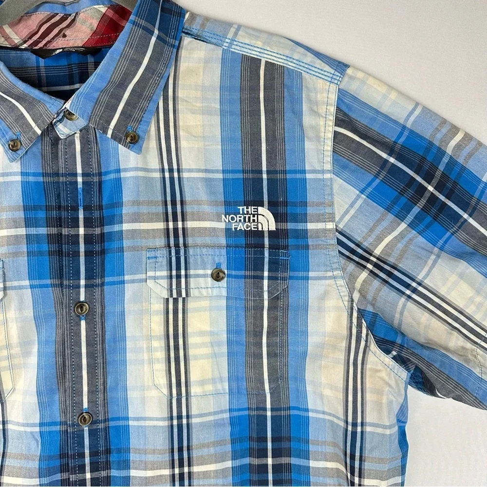 NORTH FACE Delridge Men's blue plaid short sleeve shirt - size XL